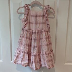 Oshkosh Girls Dress Pink Plaid Ruffles size 4t
